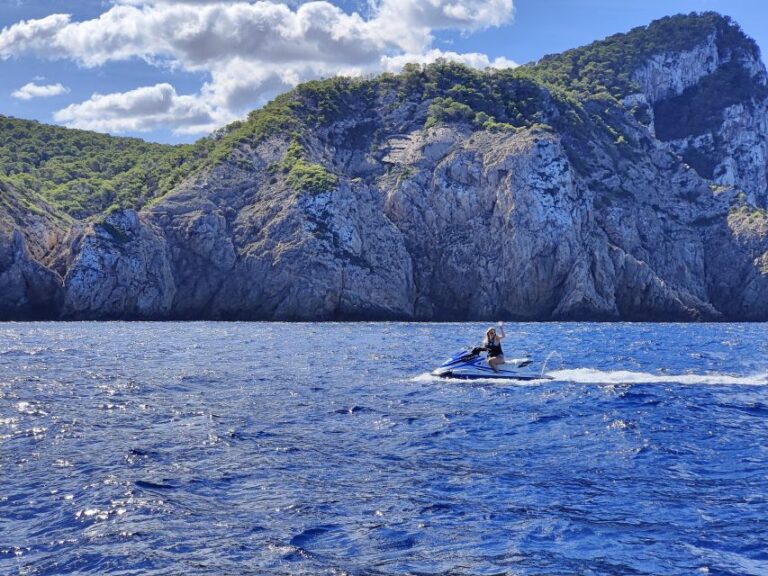 From San Antonio: Jet Ski Tour to Cala Aubarca With Swimming