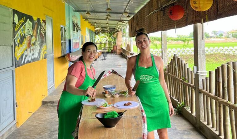 Hue: Thanh Toan Bridge Motorbike Tour With Cooking Class