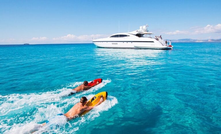 Ibiza: Beach and Cave Boat Tour With Luxury Water Toys