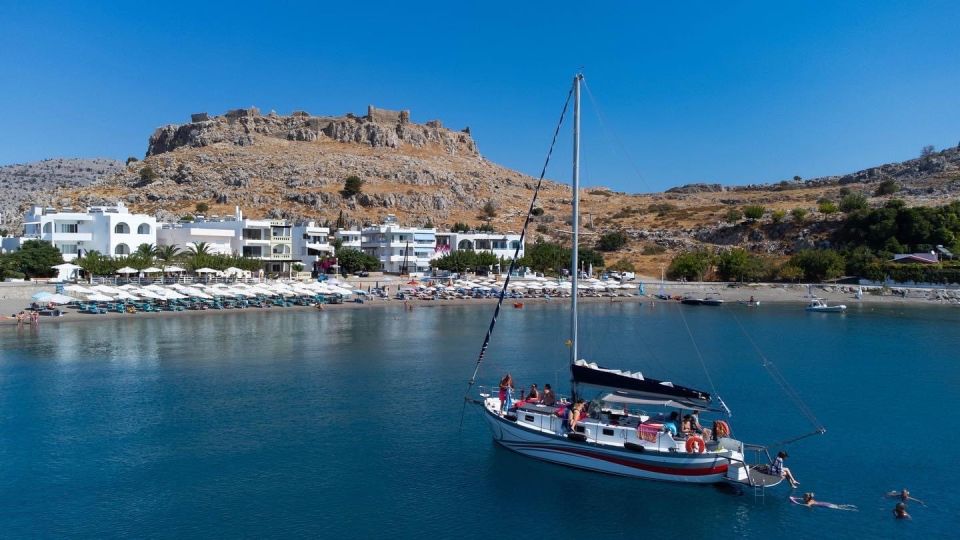 1 lindos sailboat cruise with prosecco and more Lindos: Sailboat Cruise With Prosecco and More