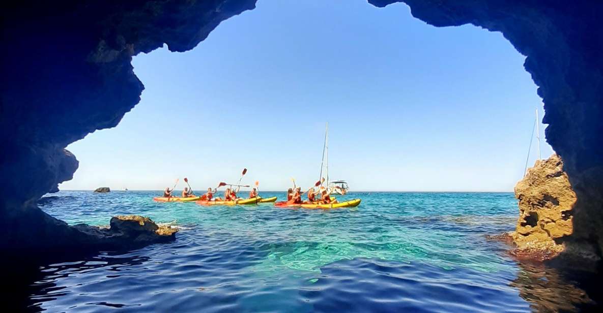 1 mallorca sea caves by kayak and snorkeling with snack Mallorca: Sea Caves by Kayak and Snorkeling With Snack