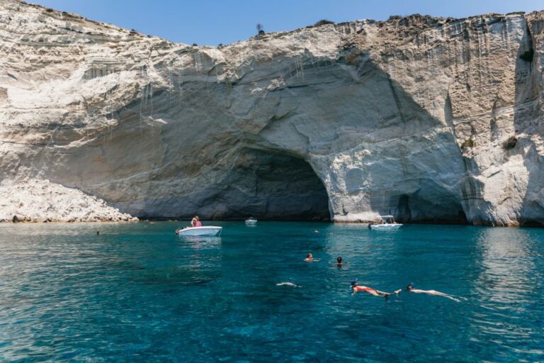 Milos: Kleftiko Cruise With Meal, Drinks and Photos at Sykia