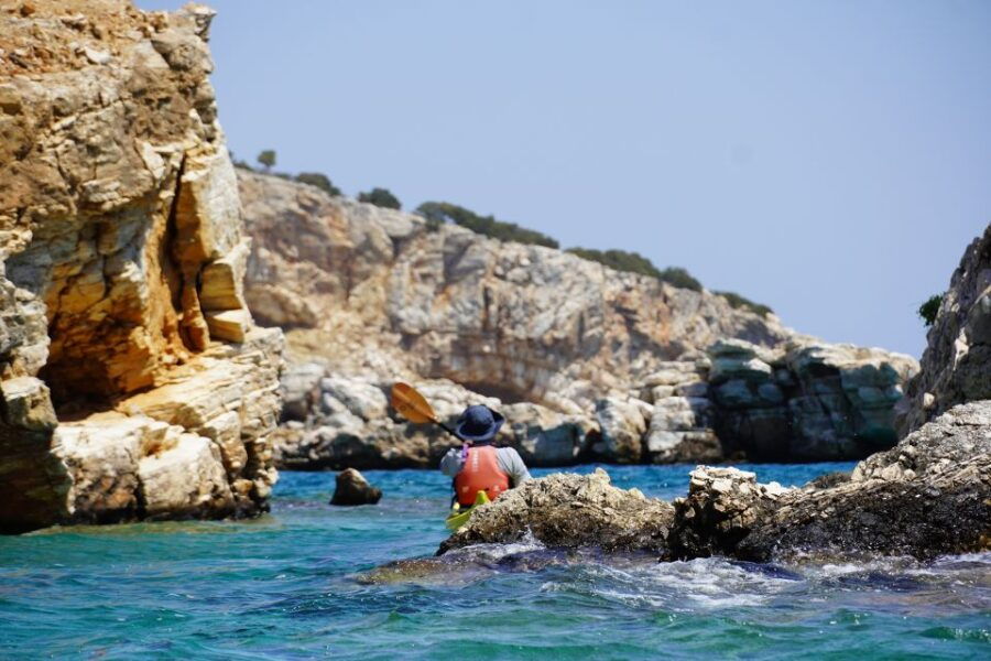 Naxos: Rina Cave Sea Kayak Tour With Snorkeling & Picnic