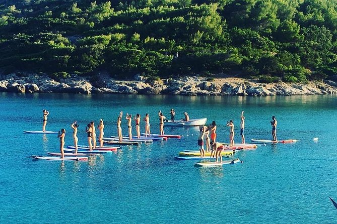 1 paddleboard yoga in milna vis island Paddleboard Yoga in Milna, Vis Island