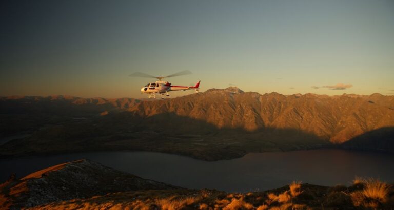 Panoramic View Helicopter Flight With Alpine Landing