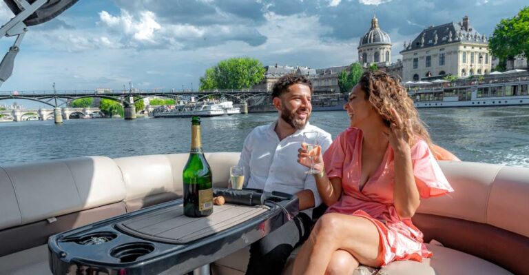 Paris: Private Pontoon Boat Seine River Cruise With Guide