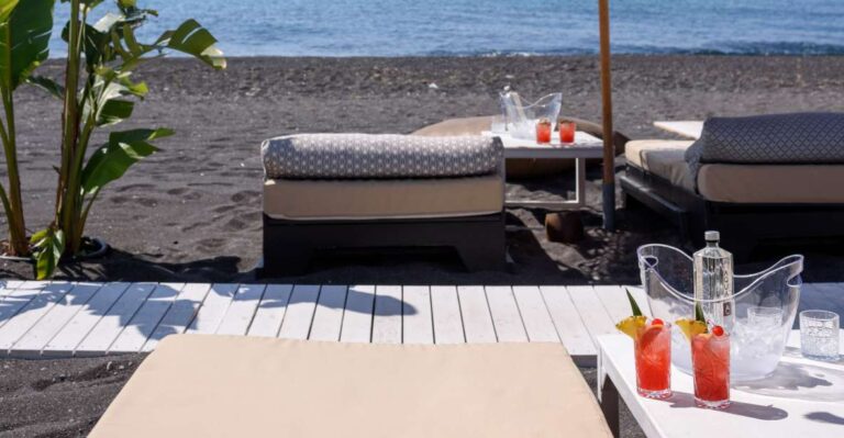 Perivolos Beach: Sun-Bed Experience FortyOne Bar Restaurant