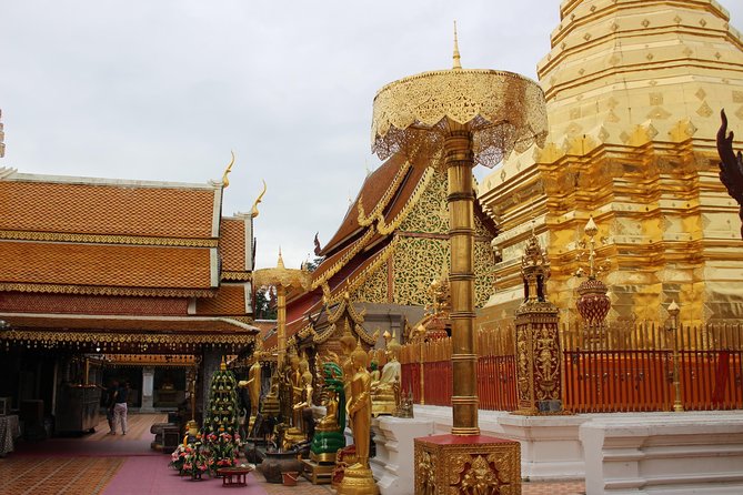 Private Oneday! Morning Alms&Doi Suthep&Wat Umong Umbrella Village&Hot Spring