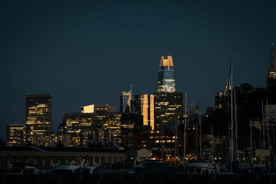 San Francisco: City Lights Sail Under the Full Moon