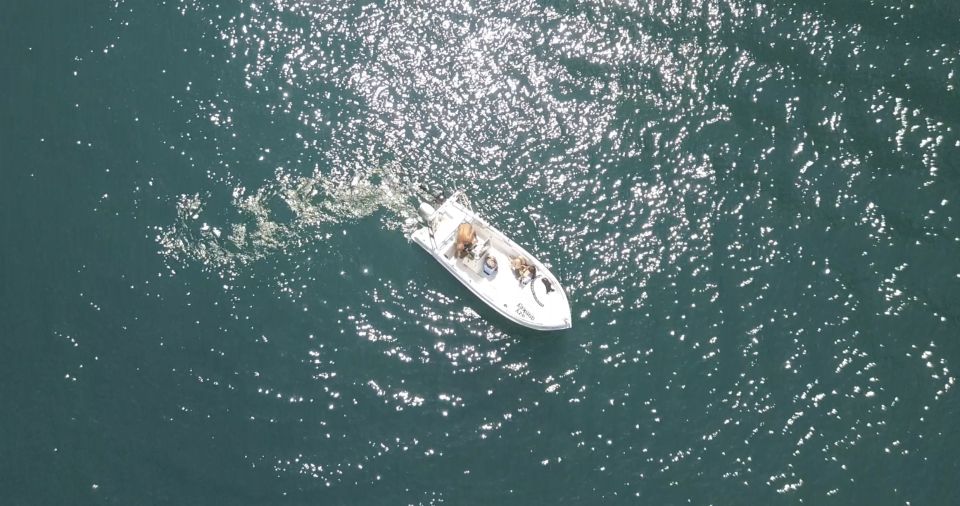 1 santorini license free boat rental with snorkeling gear Santorini: License-Free Boat Rental With Snorkeling Gear