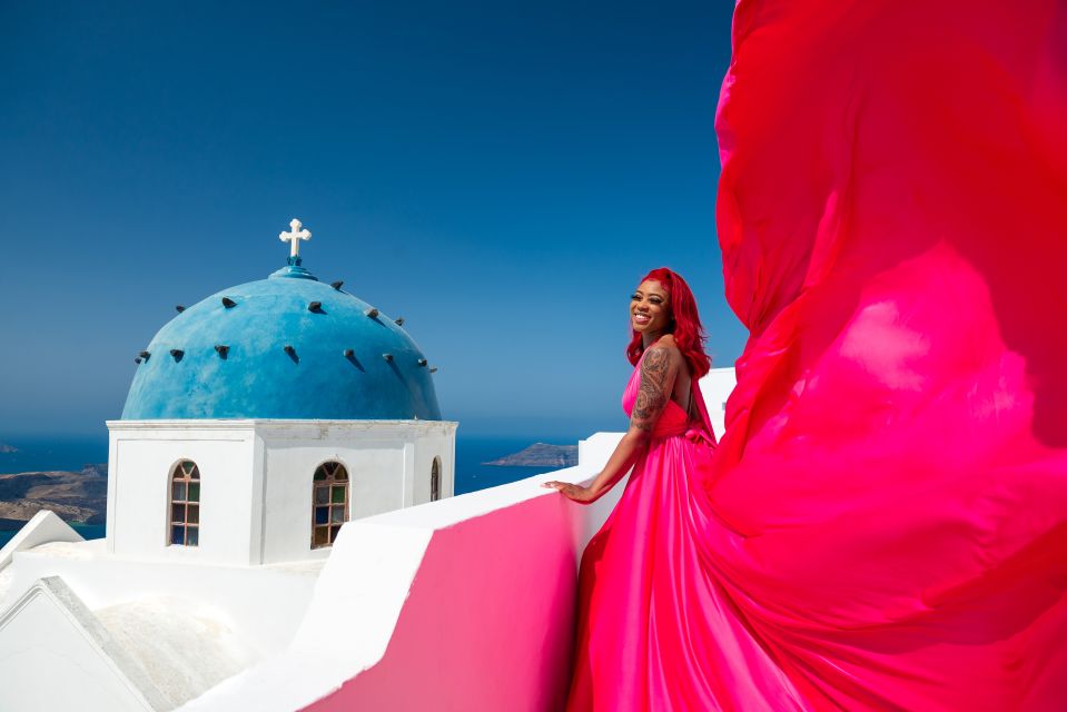 1 santorini proffessional flying dress photoshoot Santorini: Proffessional Flying Dress Photoshoot