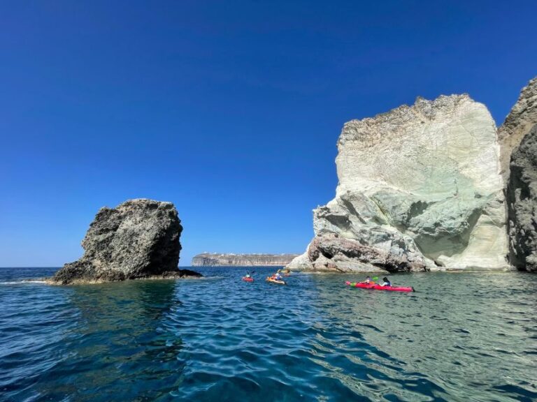 Santorini: South Sea Kayaking Tour With Sea Caves and Picnic