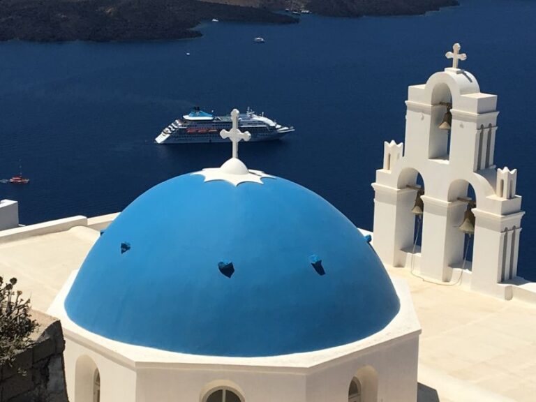 Santorini:Akrotiri Guided Tour & Motorboat Cruise With Lunch