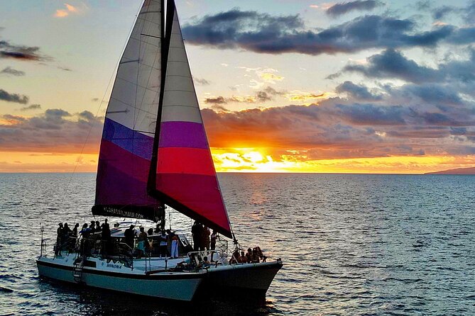 1 sunset sail on a small charming hawaiian catamaran maalaea harbor Sunset Sail on a Small Charming Hawaiian Catamaran Maalaea Harbor