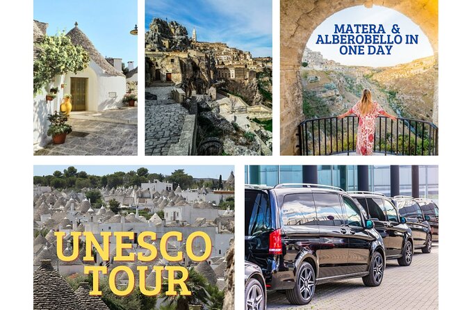 Unesco Tour From Polignano: Guided Tour of Alberobello and Matera