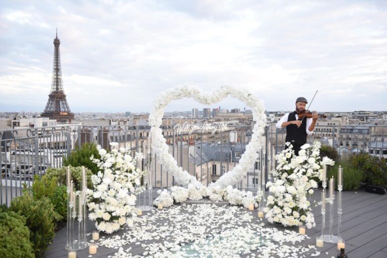 Wedding Proposal on a Parisian Rooftop With 360 View