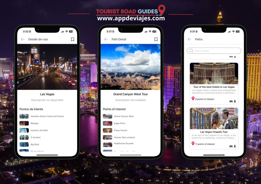 App Self-Guided Road Routes Las Vegas - Route Options and Highlights