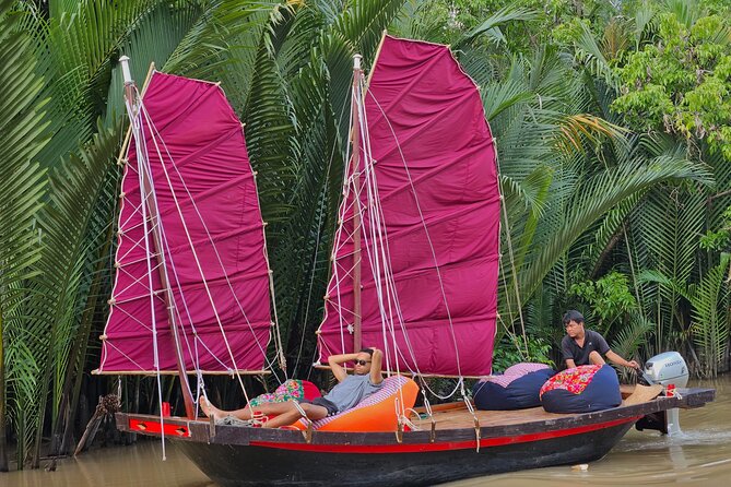 Ben Tre Half Day Tour With Scooter and Sailboat and Mekong Food - Sailboat Experience Highlights