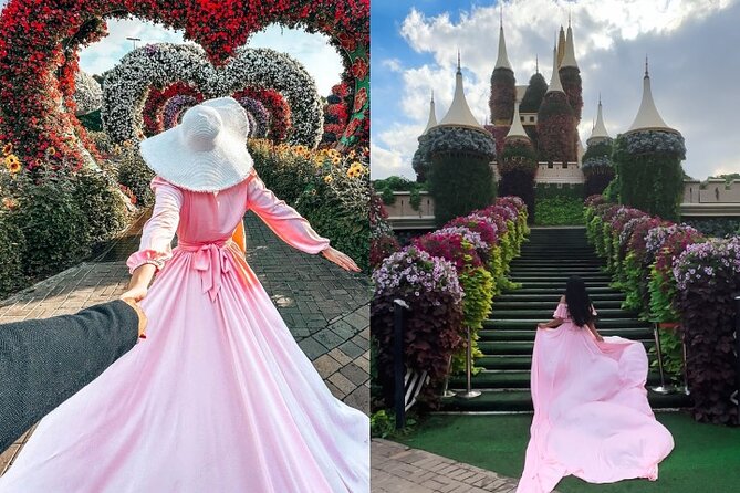 Dubai Miracle Garden Flying Dress Private Photoshoot - Professional Photographer