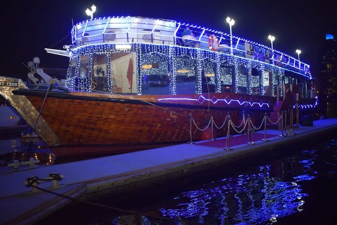 Dubai Romantic Dhow Creek Dinner Cruise With Live Shows and International Buffet - Experience Highlights