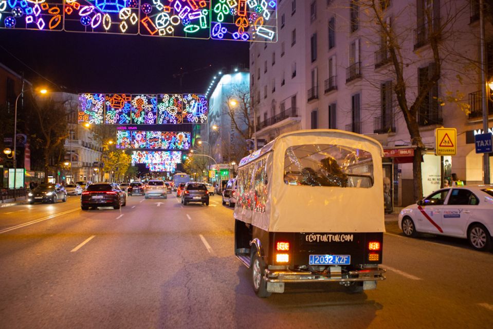 Madrid: Private Christmas Lights Tour by Eco Tuk Tuk - Full Tour Description