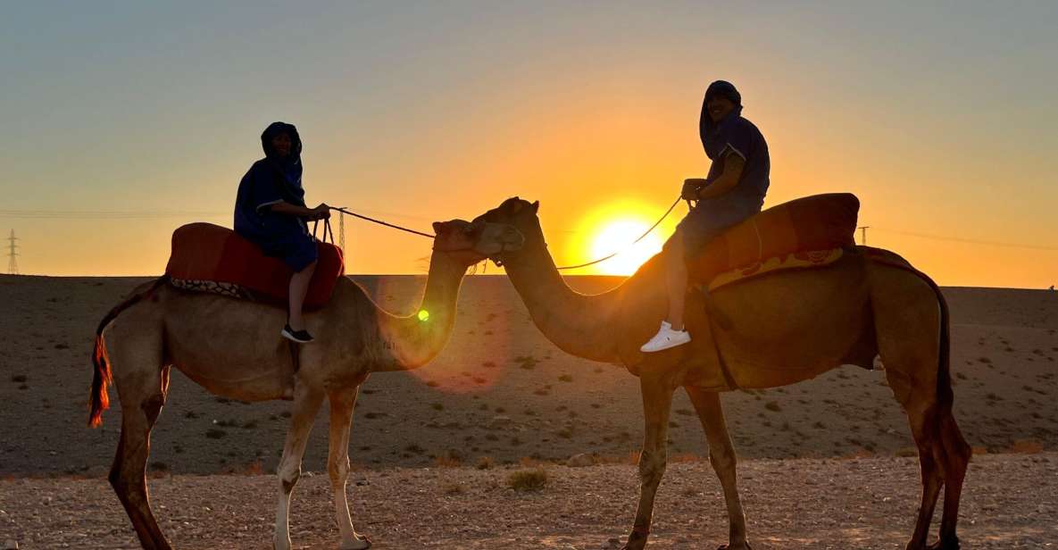 Marrakesh: Agafay Desert Sunset Camle Ride With Diner a Show - Guided Experience