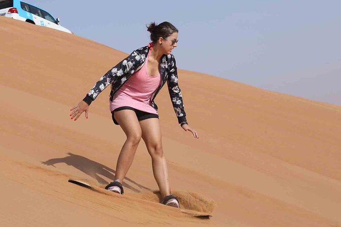 Morning Dubai Desert Safari With Dune Bashing & Sandboarding & Camel Riding - Small-Group Experience Details