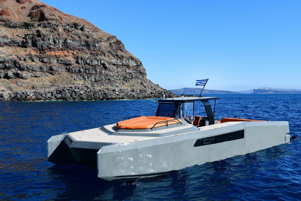 Oia: Private Santorini Catamaran Tour for Two With Drinks - Description