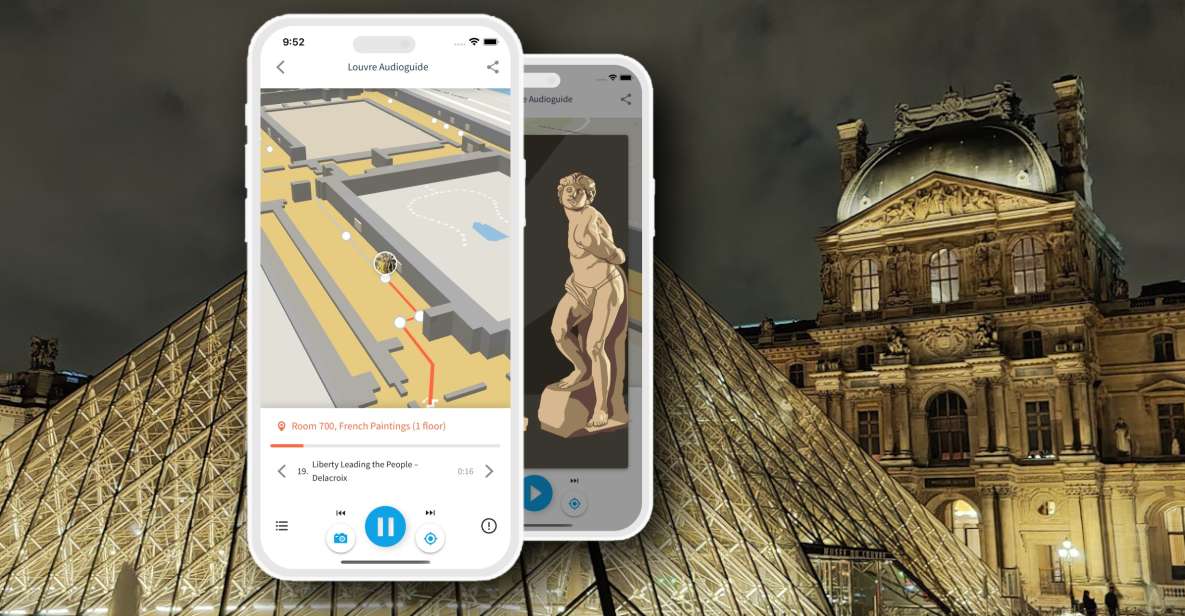 Paris: Audio Guide of the Louvre in French in Mobile App - Language and Accessibility