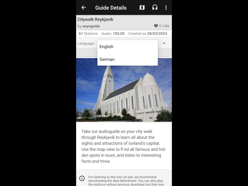 Reykjavik: Citywalk Tour - Audioguide in English & German - Features of the Audioguide Experience