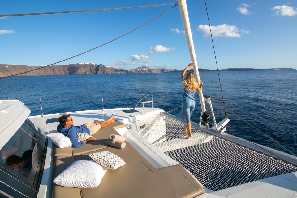 Santorini:Private Catamaran Tour With BBQ & Unlimited Drinks - Itinerary Highlights