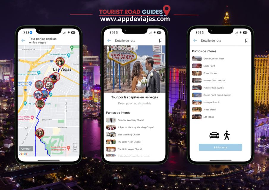 App Self-Guided Road Routes Las Vegas - Audio Guide Instructions