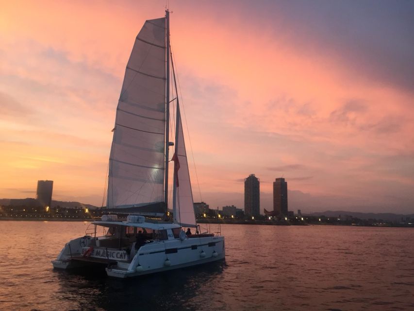Barcelona: Sunset Sailing Tour With Open Bar & Snacks - Activity Itinerary and Boarding Details
