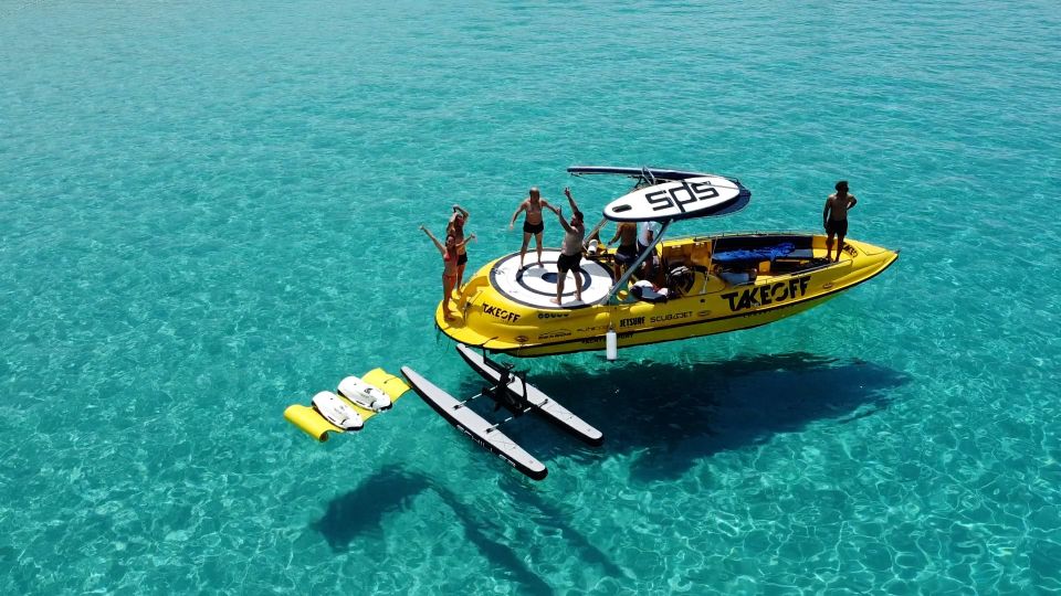 Ibiza: Beach and Cave Boat Tour With Luxury Water Toys - Full Description