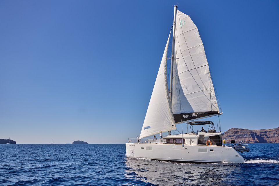 Santorini Oia: Caldera Catamaran Cruise With Meal & Drinks - Inclusions in the Catamaran Cruise Package