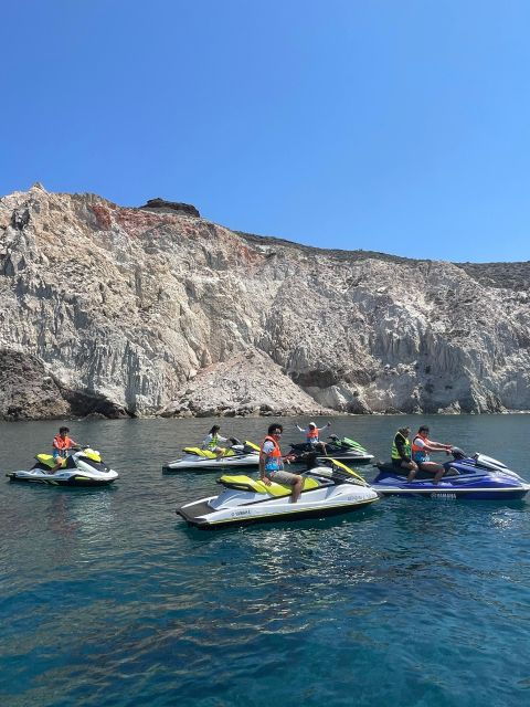 Santorini:Volcanic Beaches Cruise With Jet Ski - Duration and Language