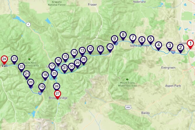 Smartphone Driving Tour B/W Breckenridge & Denver - Meeting and Pickup Details