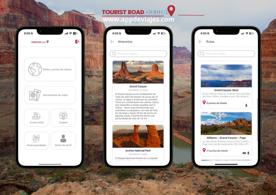 App Self-Guided Road Routes Grand Canyon - Tour Inclusions