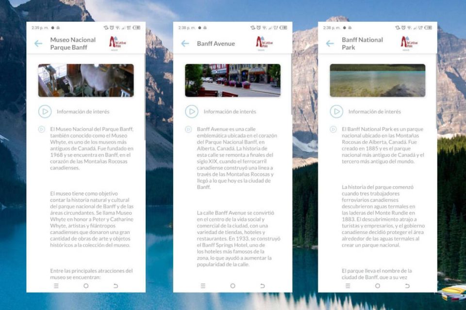 Multilingual Audio Guide to Rocky Mountain Canada - Included Features