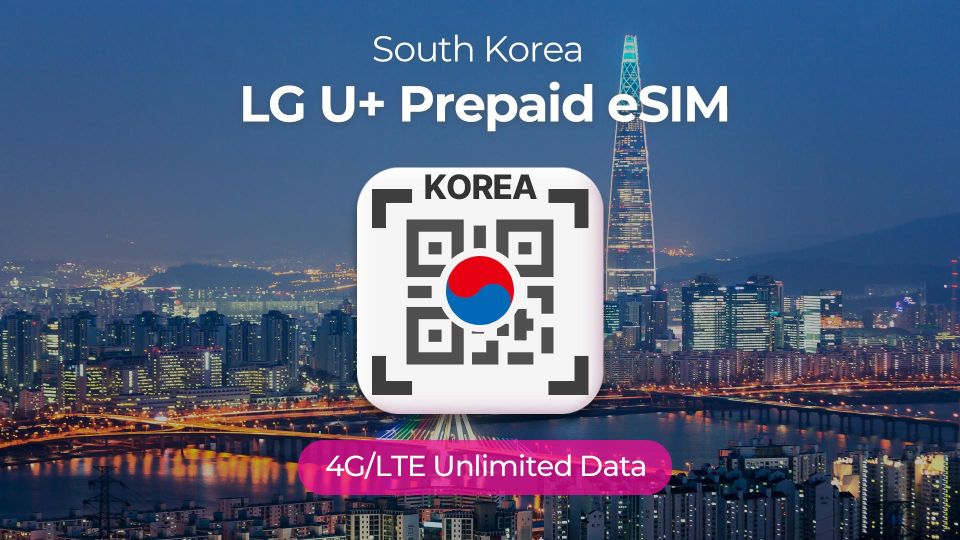 South Korea: LG U Esim Unlimited Roaming Data Plan - Full Description of the Esim Plan