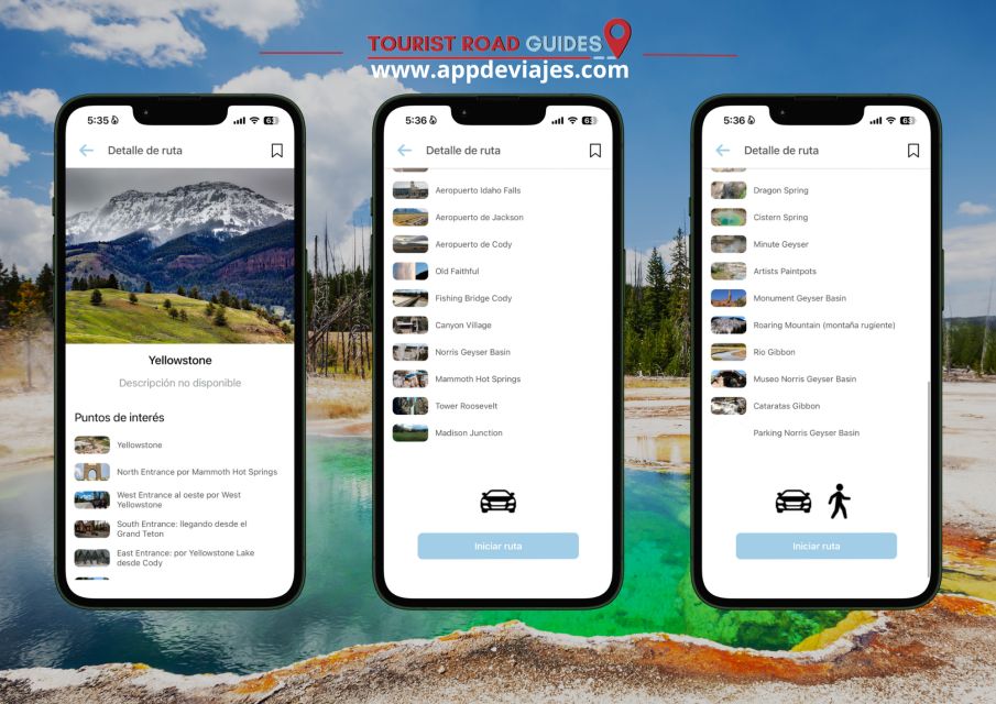 App Self-Guided Road Routes Yellowstone - Common questions