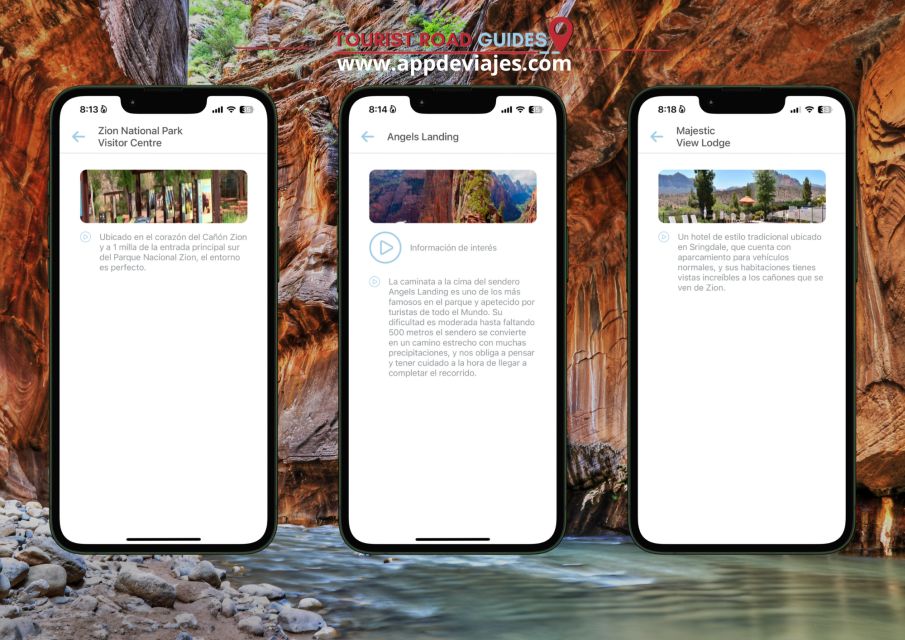 App Self-Guided Road Routes Zion National Park - Highlights and Accessibility