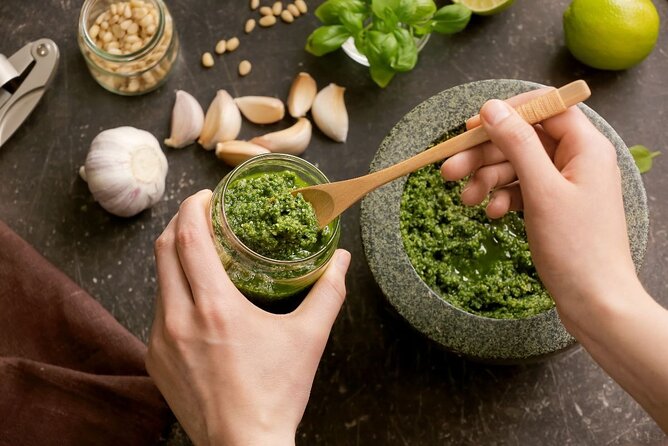 Pesto Sauce and Pasta Cooking Class in Rome City Center - Nut Allergy Advisory