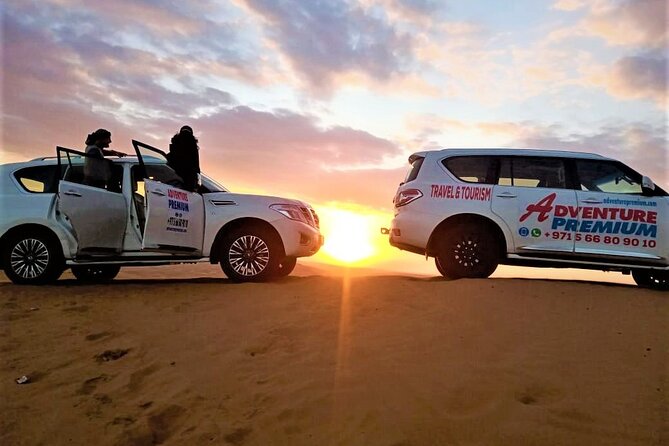4×4 Dubai Desert Safari With Camel Ride and Sandboarding & Dunes