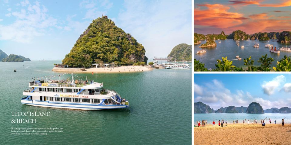 Halong Bay Day Cruise,All Included:Transfer,Lunch,Cave,Titop - Onboard Dining Experience