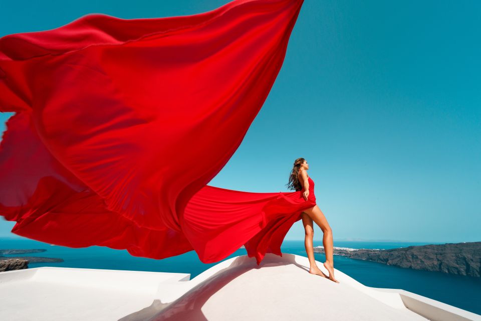 Santorini: Flying Dress Photoshoot Marilyn Package - Additional Booking Information