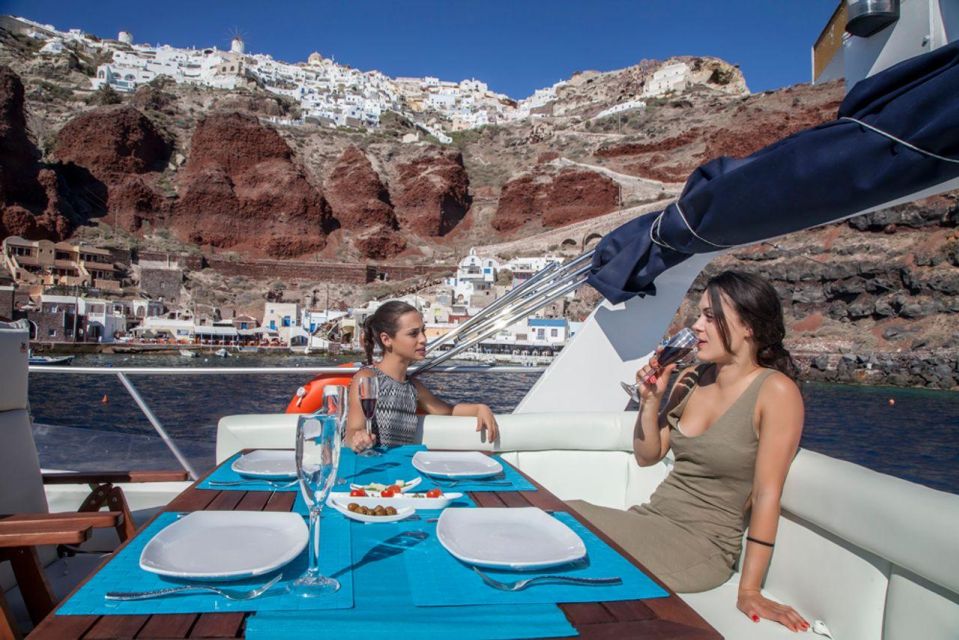 Santorini: Motor Yacht Private Cruise With 5-Course Meal - Common questions