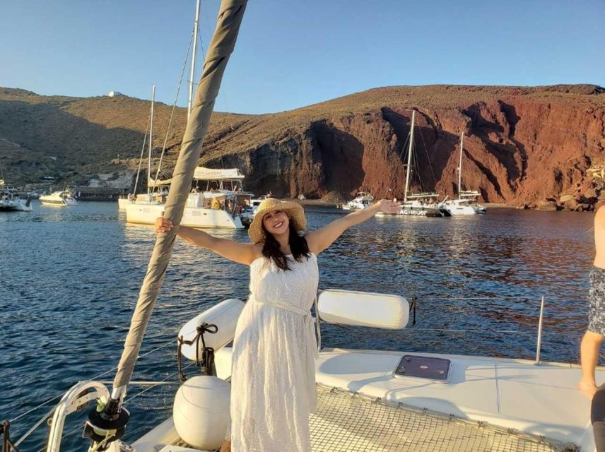 Santorini: Private Luxury Catamaran Cruise With Greek Meal - Book Your Unforgettable Catamaran Adventure