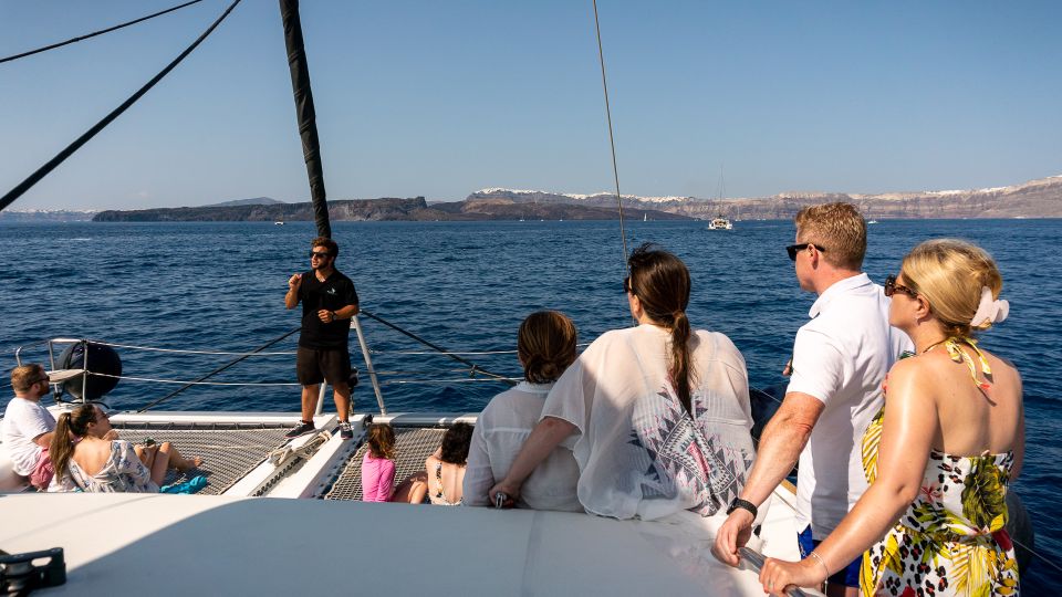 Santorini: Sailing Catamaran Yacht Cruise With Food & Drinks - Booking Information