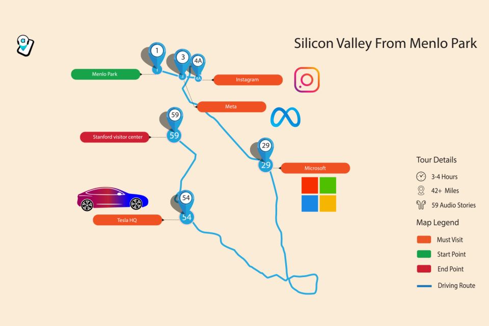 Silicon Valley: Self-Drive Audio Tour - Directions